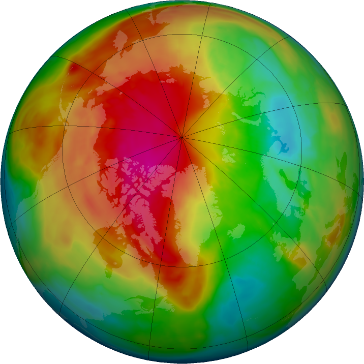 Arctic ozone map for 09 March 2016